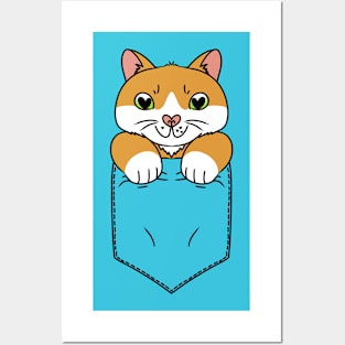 Cute Cat in the Pocket Posters and Art